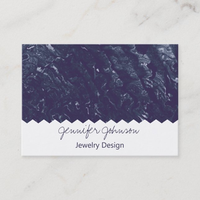 Pattern Jewelry Design Marble Business Card (Front)