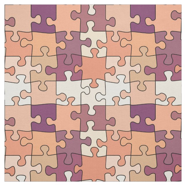 Pattern jigsaw puzzle 70s colors fabric (Swatch)
