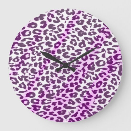 Pattern leopard fur abstract texture 2 large clock