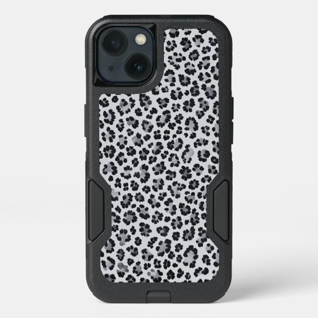 Pattern Leopard Print Gray Otterbox iPhone Case (Back)