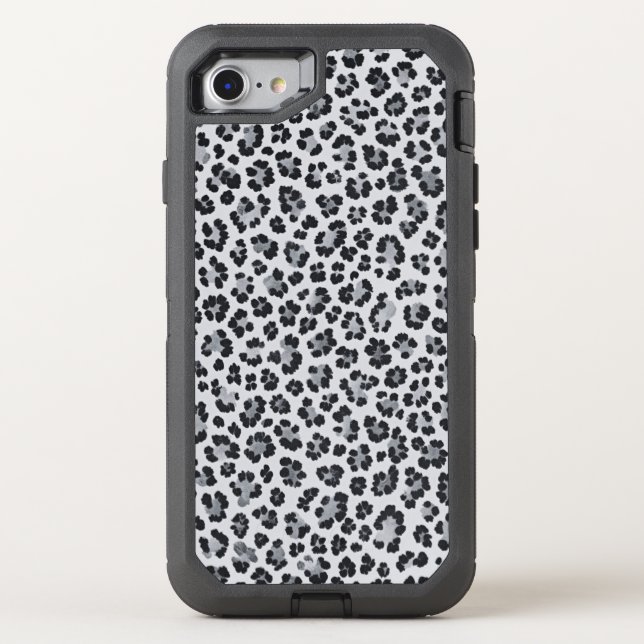 Pattern Leopard Print Gray Otterbox iPhone Case (Back)