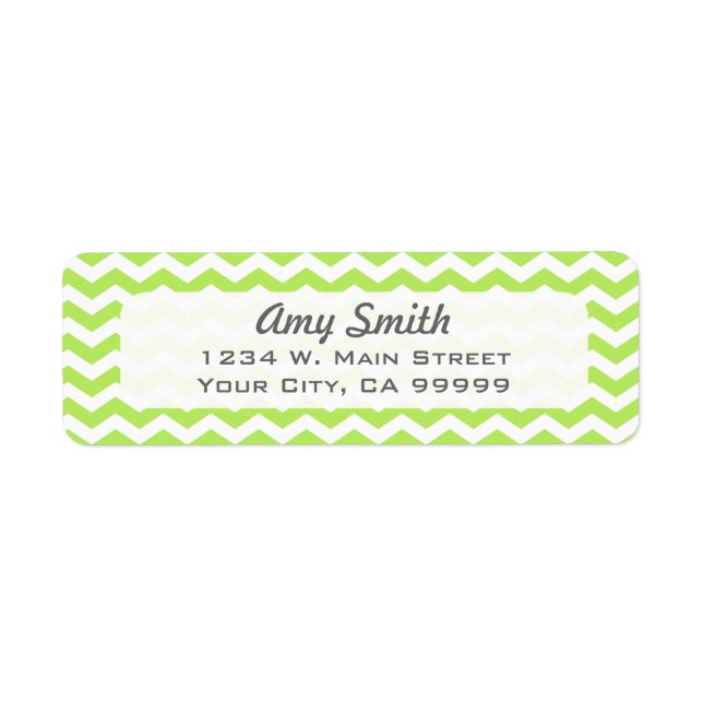 Pattern Lime Green Chevron Zigzag Modern Label (Front)