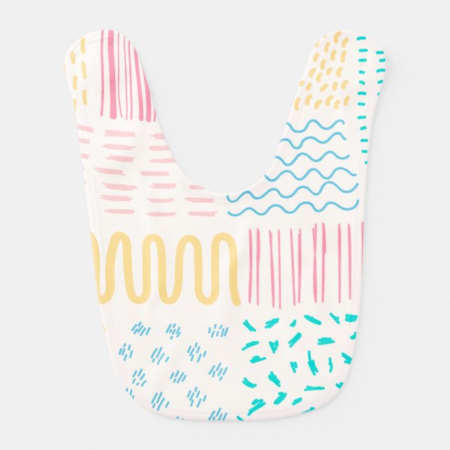 Pattern lines baby bib (Front)