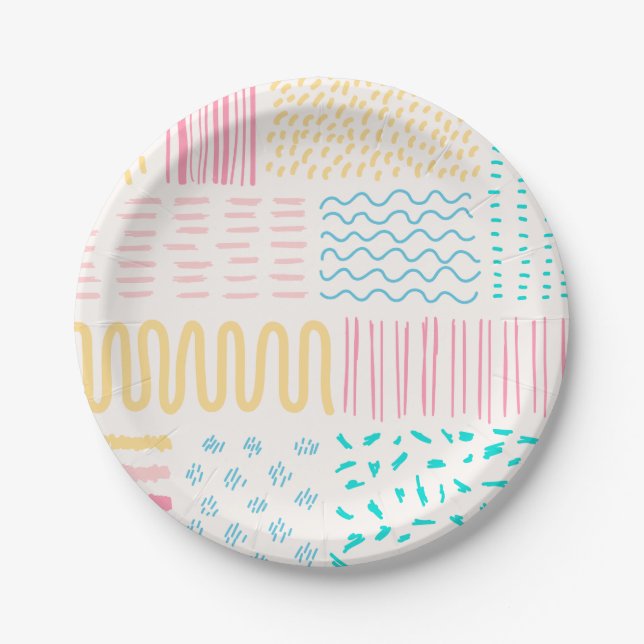 Pattern lines paper plates (Front)