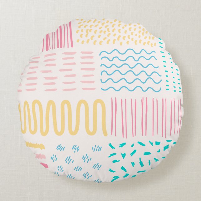Pattern lines round pillow (Front)