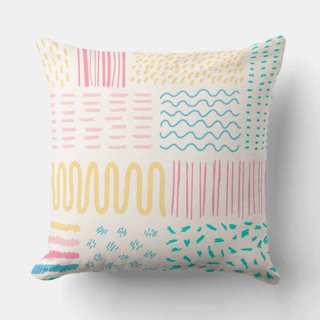 Pattern lines throw pillow (Front)