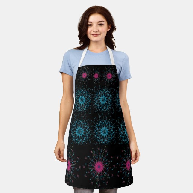 pattern mandalas black style  apron (Worn)