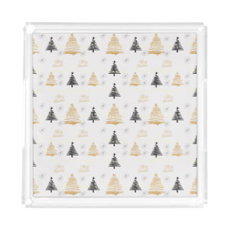 Pattern Merry Christmas Acrylic Tray