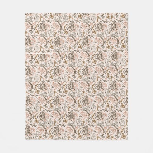 Pattern Minimal Neutral Earth tones fleece blanket