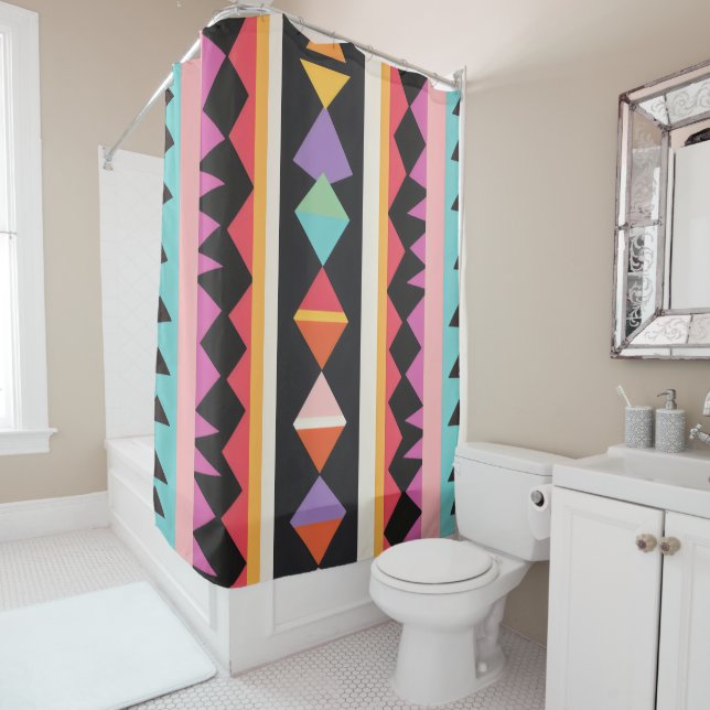 Pattern mix shower curtain (In Situ)