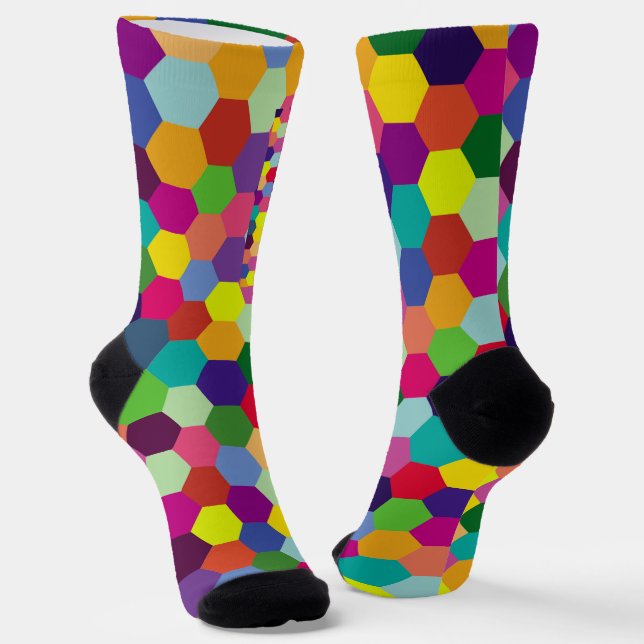 Pattern Modern Colorful- Fashion spring hipster Socks (Angled)