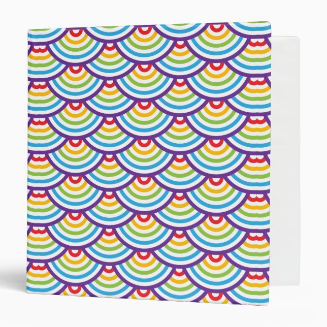 Pattern Modern Stylish Geometric Vintage          3 Ring Binder (Front/Inside)