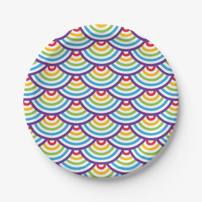 Pattern Modern Stylish Geometric Vintage          Paper Plates (Front)