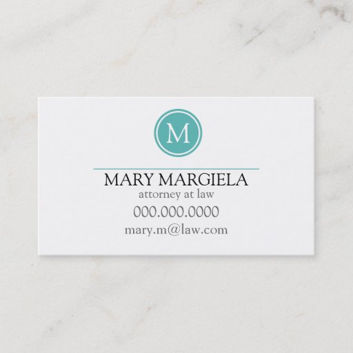 Customizable Pattern Monogram Business Card Blue)