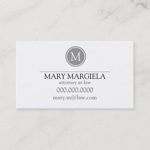 Pattern Monogram Business Card (Slate)