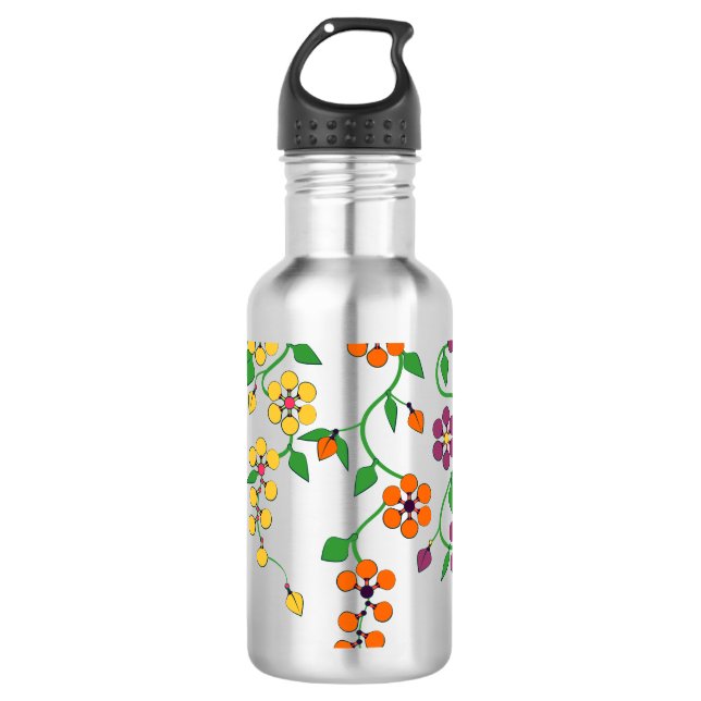 Pattern NO.2: Hanging Flowers Water Bottle (Front)