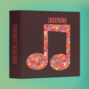 Pattern Note Personalized Sheet Music Organization 3 Ring Binder