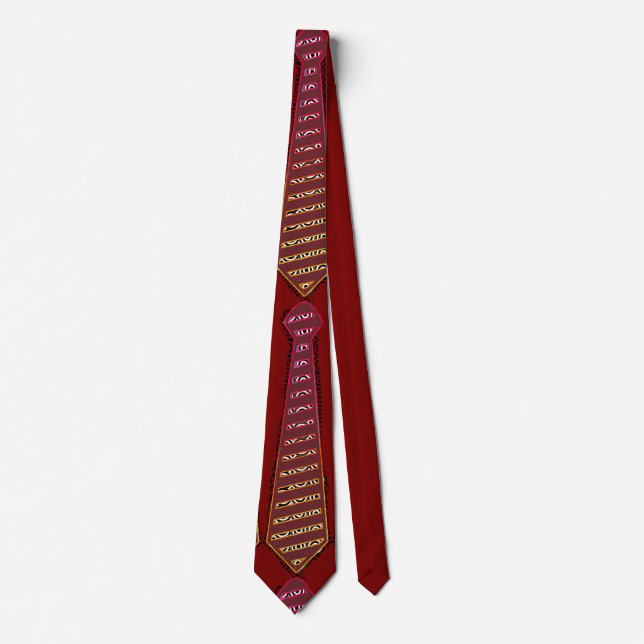 Pattern Novelty Dk Red Neck Tie (Front)