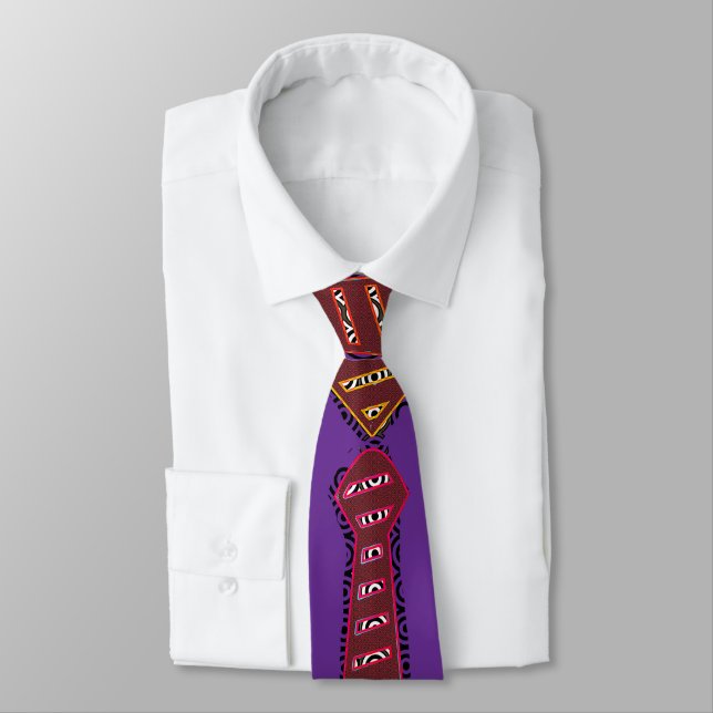 Pattern Novelty Purple  Neck Tie (Tied)