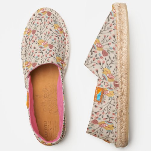 Pattern Of A Beautiful Yellow Bird Espadrilles