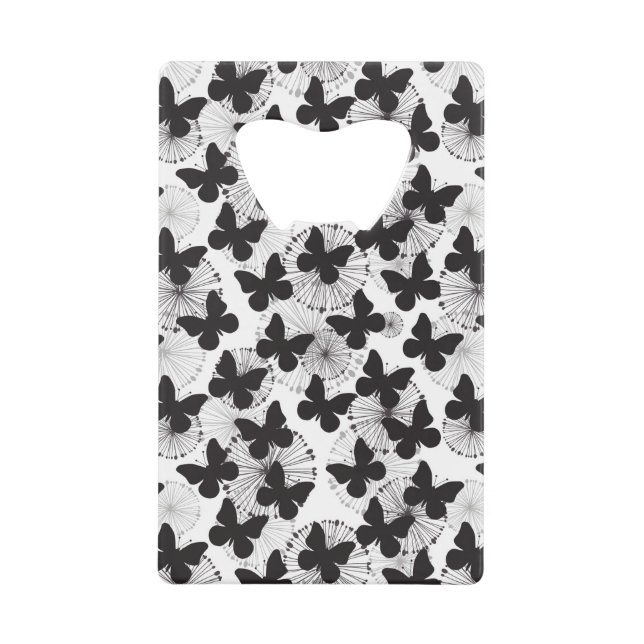 pattern of a butterfly credit card bottle opener (Front)