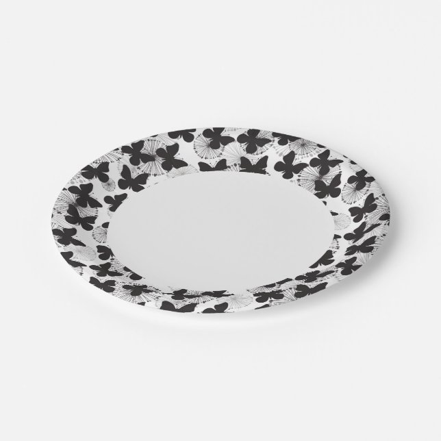 pattern of a butterfly paper plates (Angled)