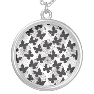 pattern of a butterfly silver plated necklace