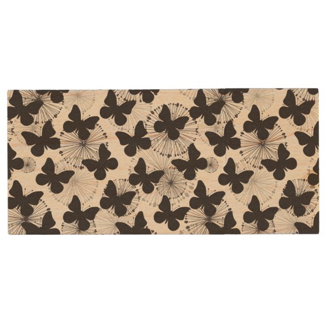 pattern of a butterfly wood USB flash drive (Front)