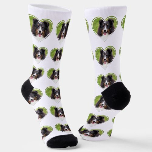 Pattern Of A Heart Shape Custom Photo Template Socks