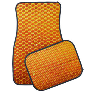 Pattern of a section of wax honeycomb from a bee h car floor mat