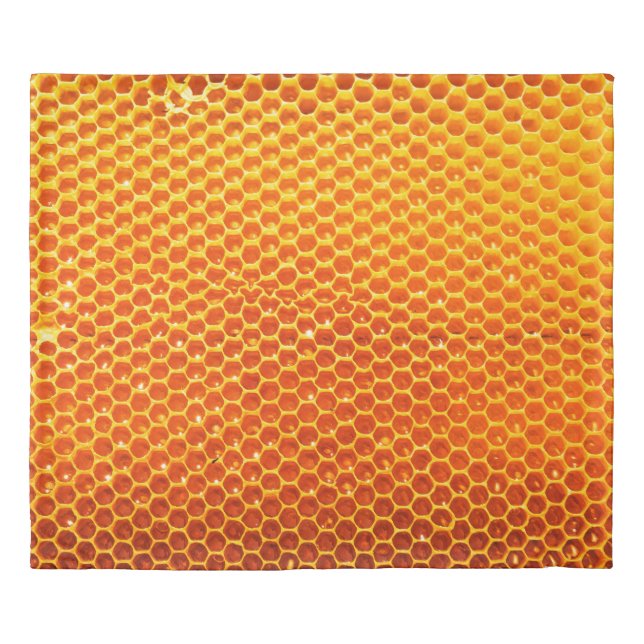 Pattern of a section of wax honeycomb from a bee h duvet cover (Front)