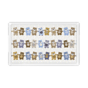 pattern of a toy teddy bear acrylic tray