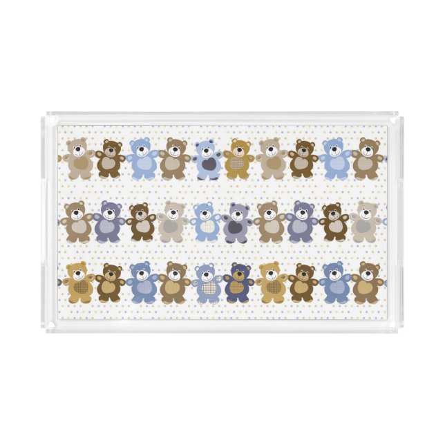 pattern of a toy teddy bear acrylic tray (Front)