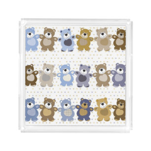 pattern of a toy teddy bear acrylic tray