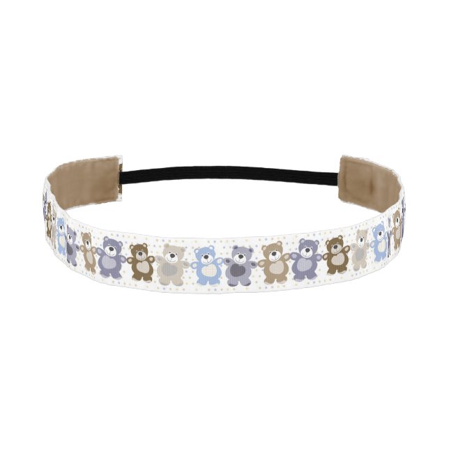 pattern of a toy teddy bear athletic headband (Front)
