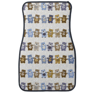 pattern of a toy teddy bear car mat