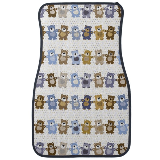 pattern of a toy teddy bear car mat (Front)