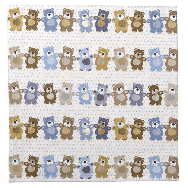 pattern of a toy teddy bear cloth napkin (Front)
