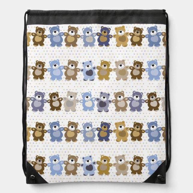 pattern of a toy teddy bear drawstring bag (Front)