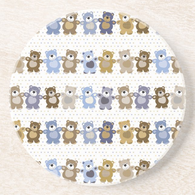 pattern of a toy teddy bear drink coaster (Front)