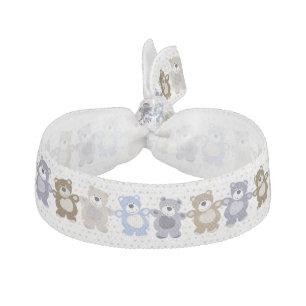 pattern of a toy teddy bear elastic hair tie
