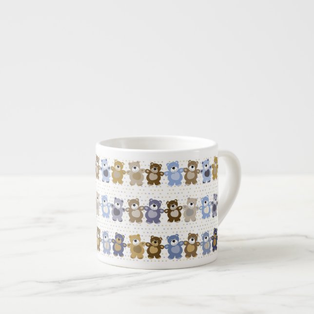 pattern of a toy teddy bear espresso cup (Front Right)