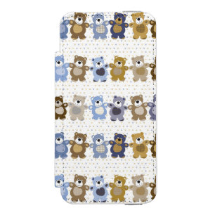 pattern of a toy teddy bear wallet case for iPhone SE/5/5s