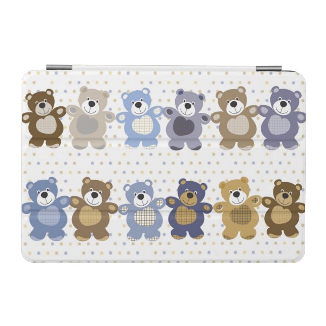 pattern of a toy teddy bear iPad mini cover (Horizontal)