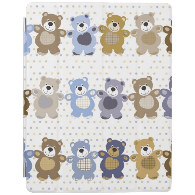 pattern of a toy teddy bear iPad smart cover (Front)