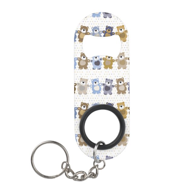 pattern of a toy teddy bear keychain bottle opener (Front)