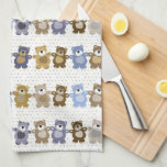 pattern of a toy teddy bear kitchen towel