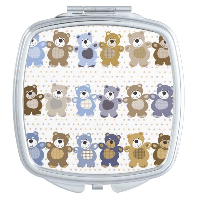 pattern of a toy teddy bear makeup mirror (Front)