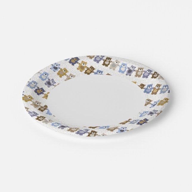 pattern of a toy teddy bear paper plates (Angled)