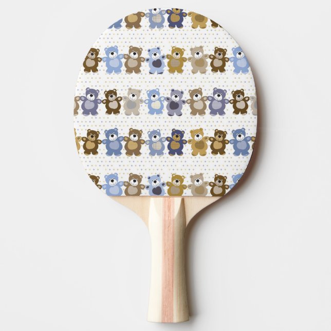 pattern of a toy teddy bear Ping-Pong paddle (Front)